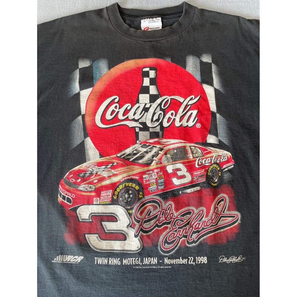 Vintage 1998 Dale Earnhardt Coca-Cola Twin Ring Motegi Japan T-Shirt XL Black - Picture 2 of 9